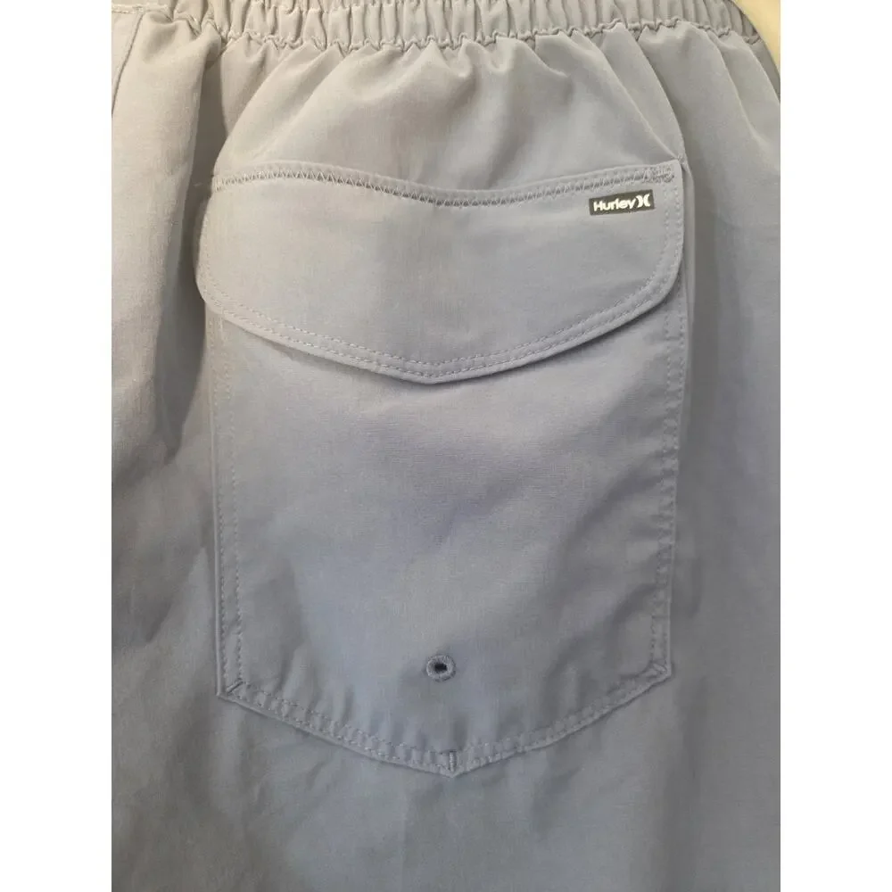 Hurley Volley Swim Shorts 4-Way Stretch Athletic Shorts Liner Size L Gray